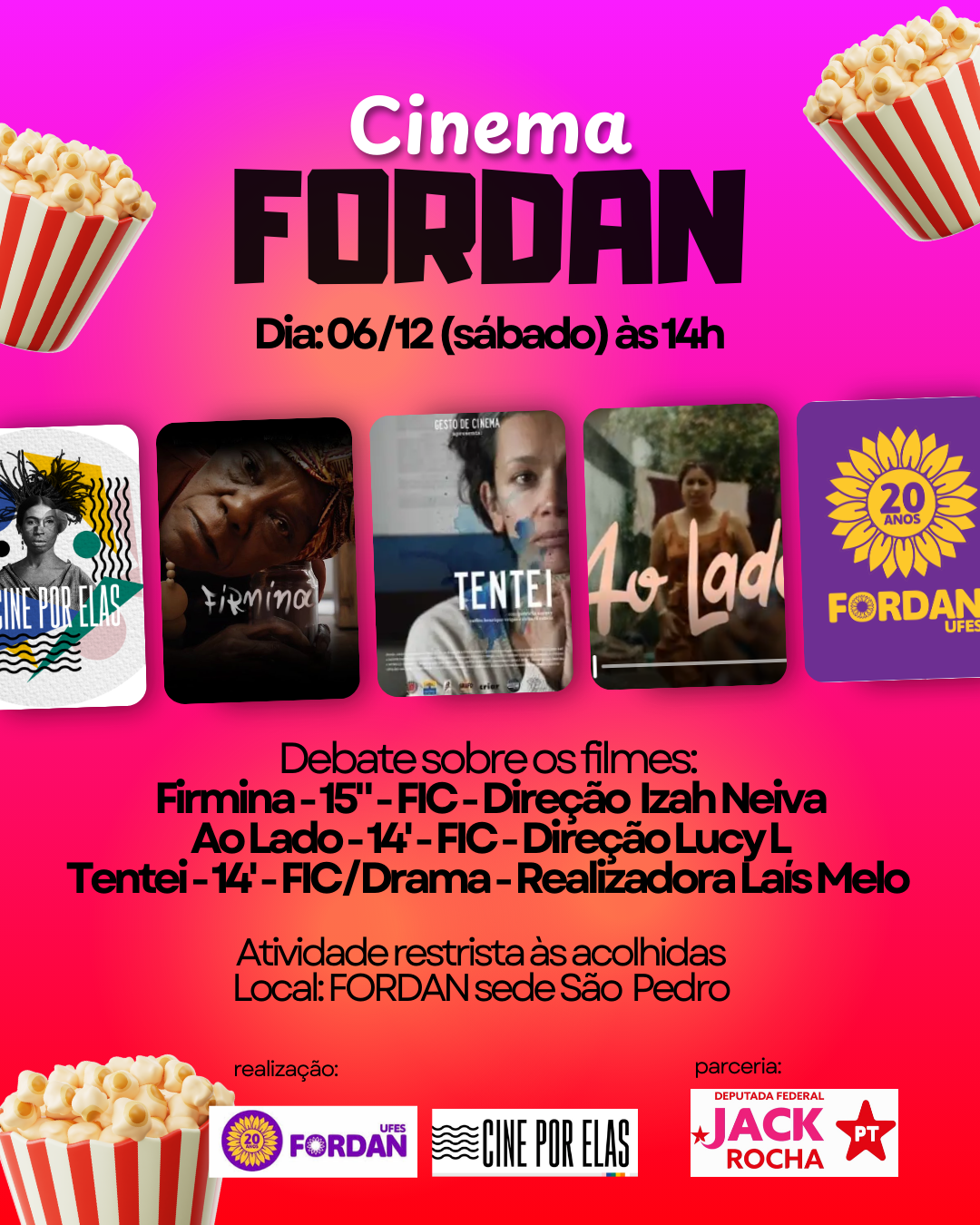 Cinema FORDAN e Cine Por Elas